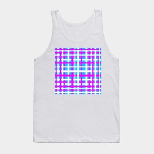 Interlocking Stripes White Pink Light Blue Tank Top